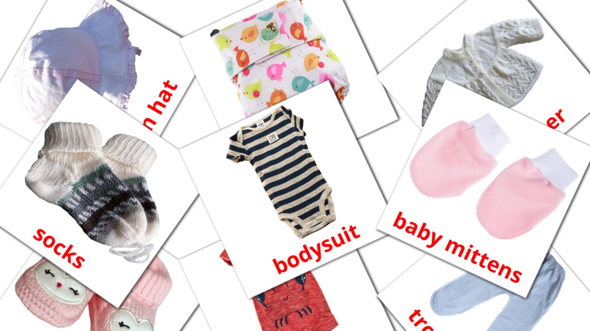 11 flashcards di Baby clothes