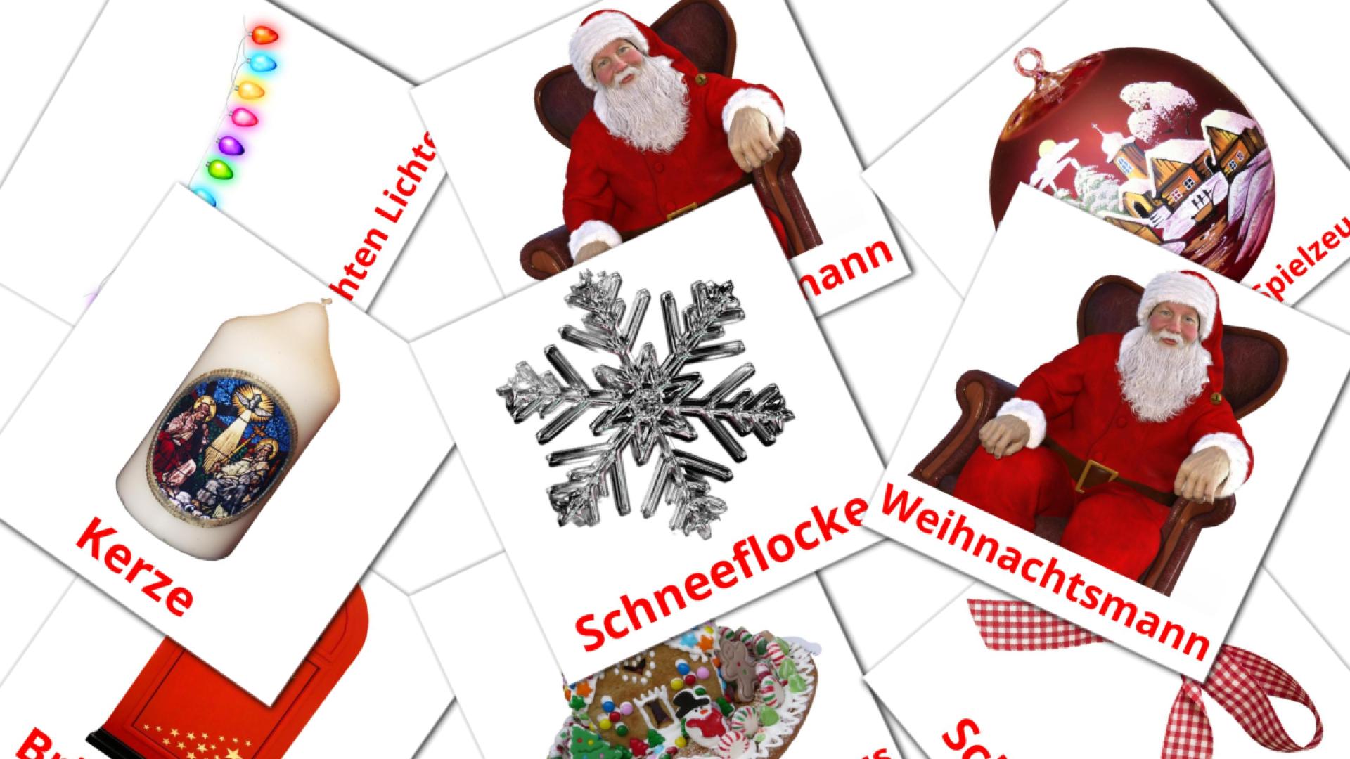 Navidad - Cartões de vocabulário alemán