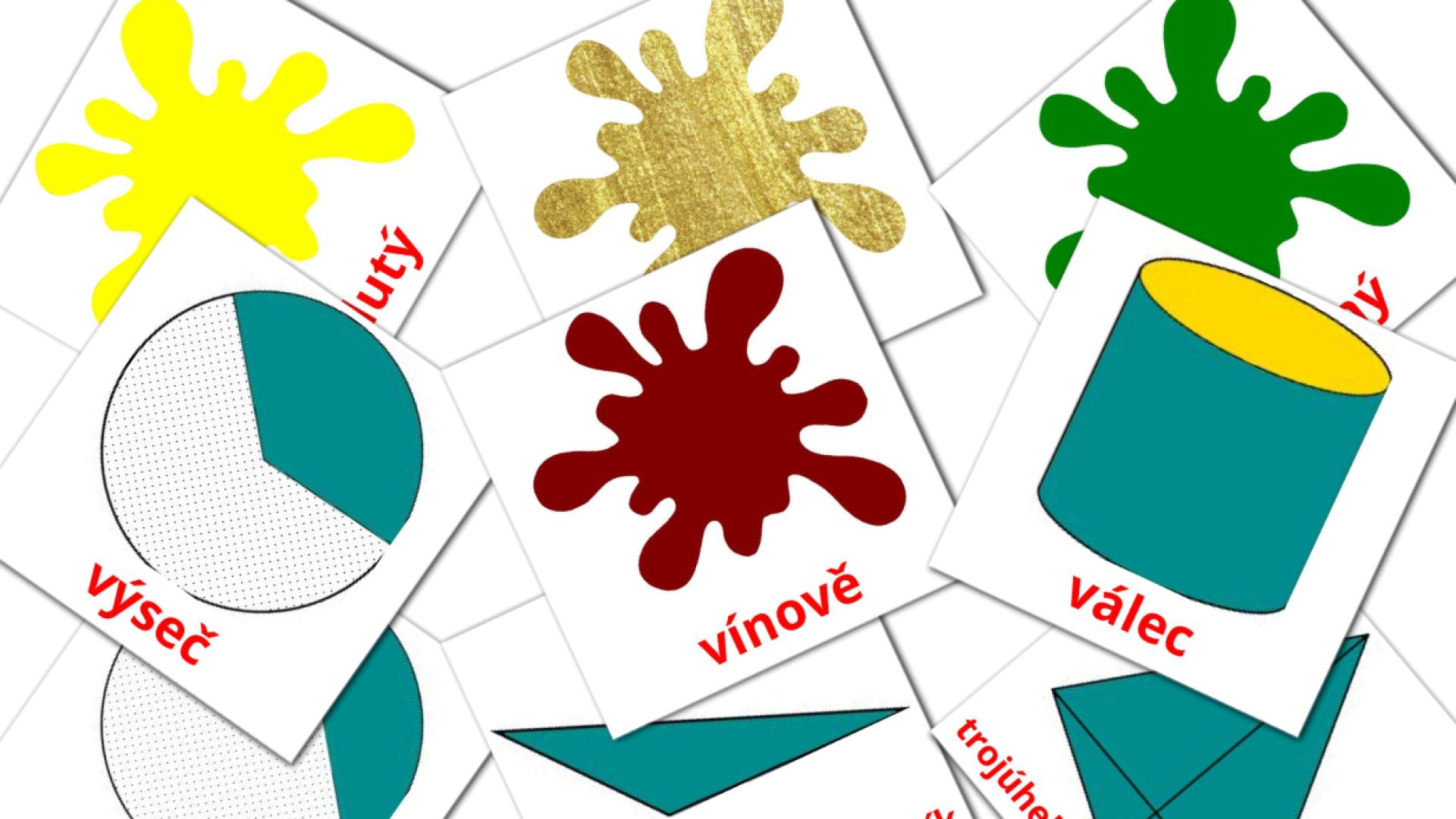 Barva a forma чешском vocabulary flashcards