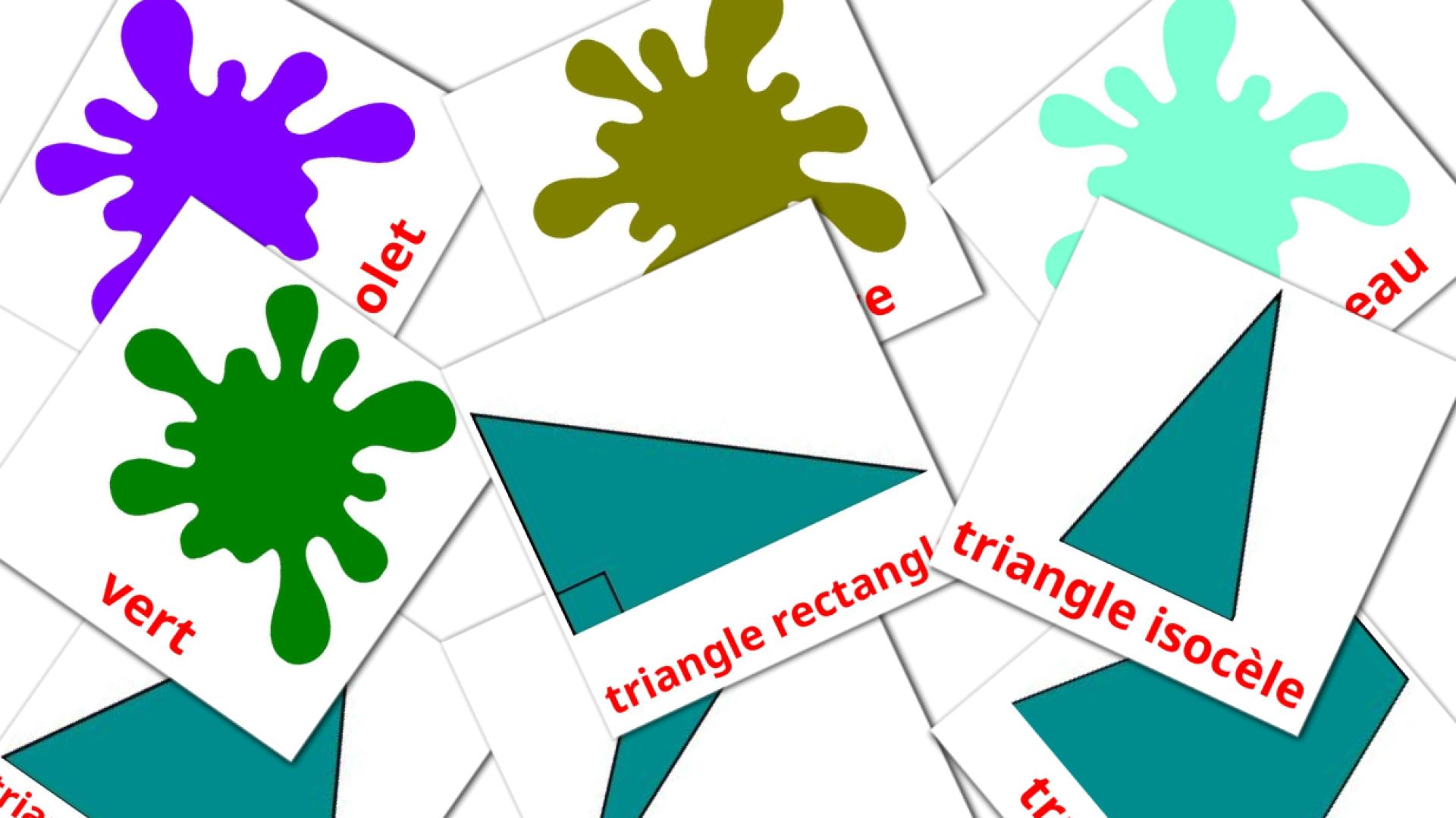 francés tarjetas de vocabulario en Les Formes et Les Couleurs