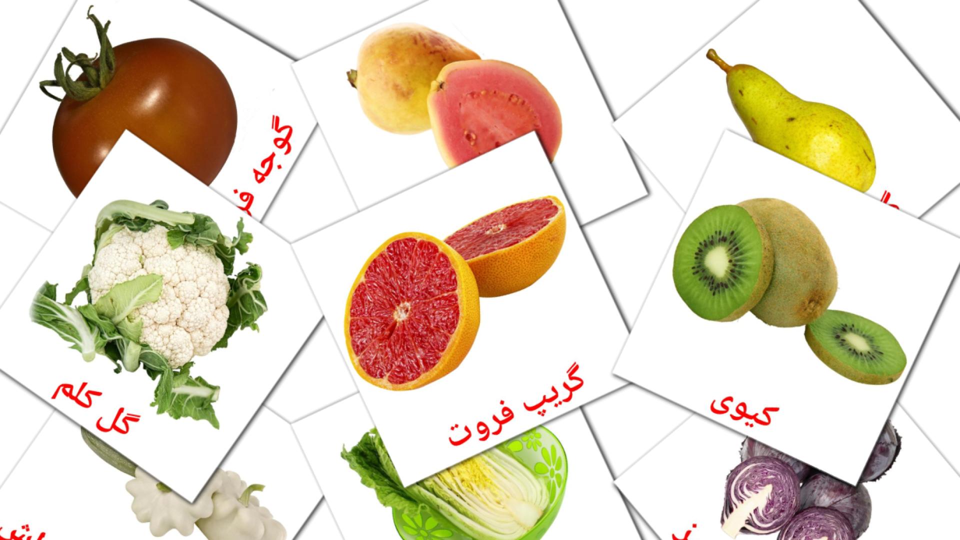 غذا Flashcards di vocabolario persiano