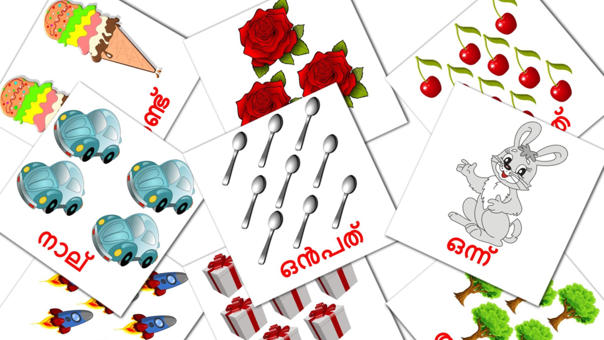 Карточки Домана കണക്ക്  на малаялам языке