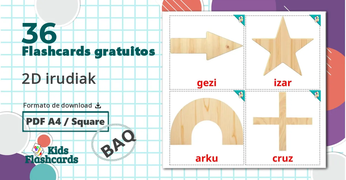 36 Flashcards de Formas 2D