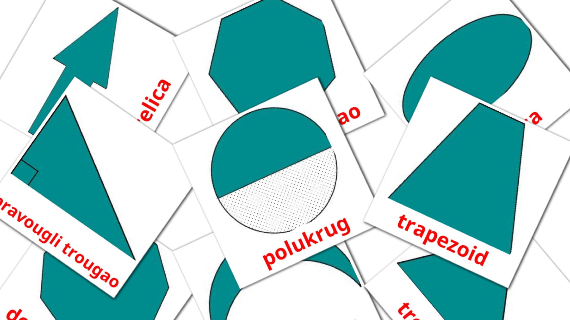 2D Shapes - bosnian vocabulary cards
