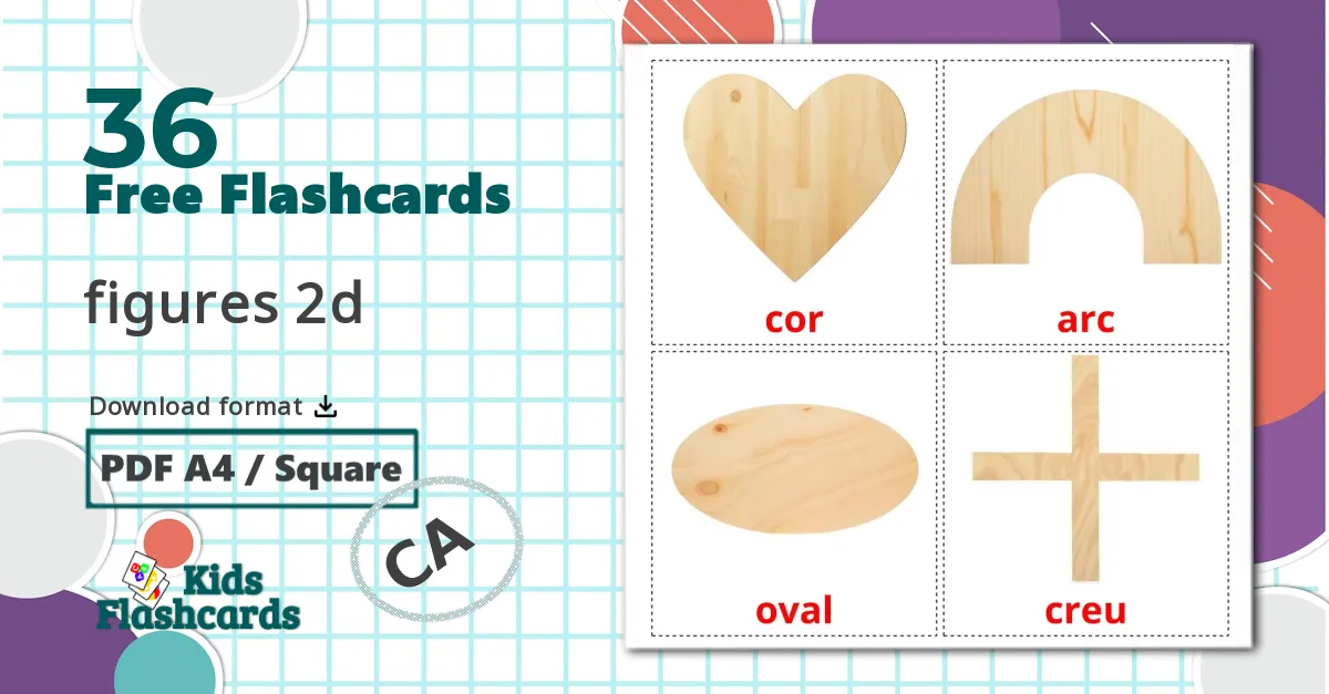 36 2D Shapes flashcards