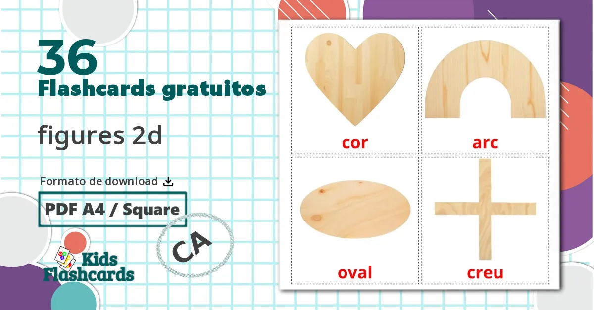 36 Flashcards de Formas 2D