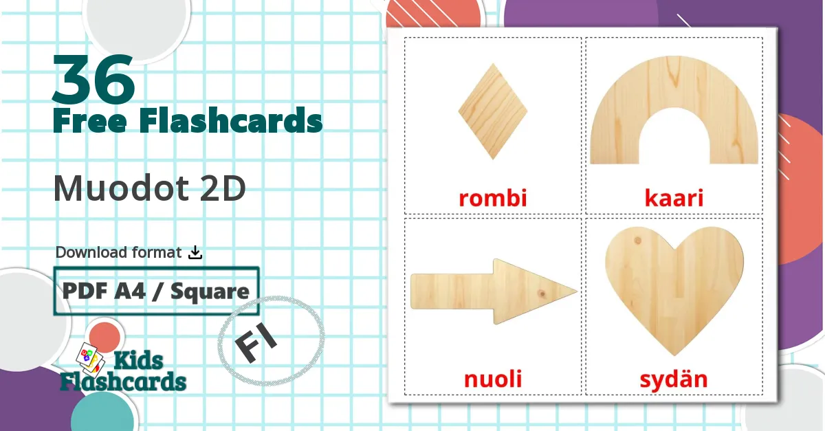 36 Muodot 2D flashcards