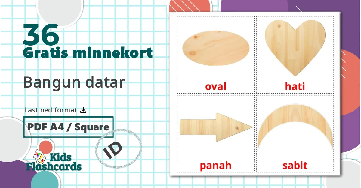 36 Bangun datar bildekort