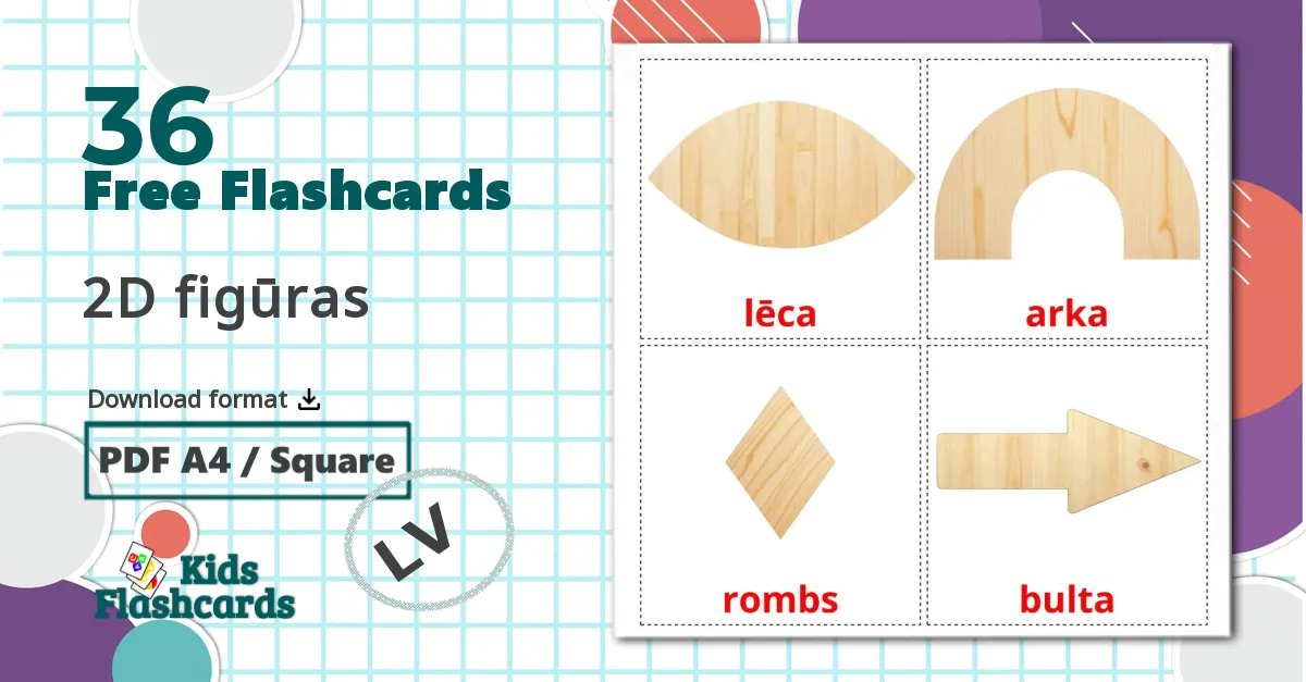 36 2D figūras flashcards