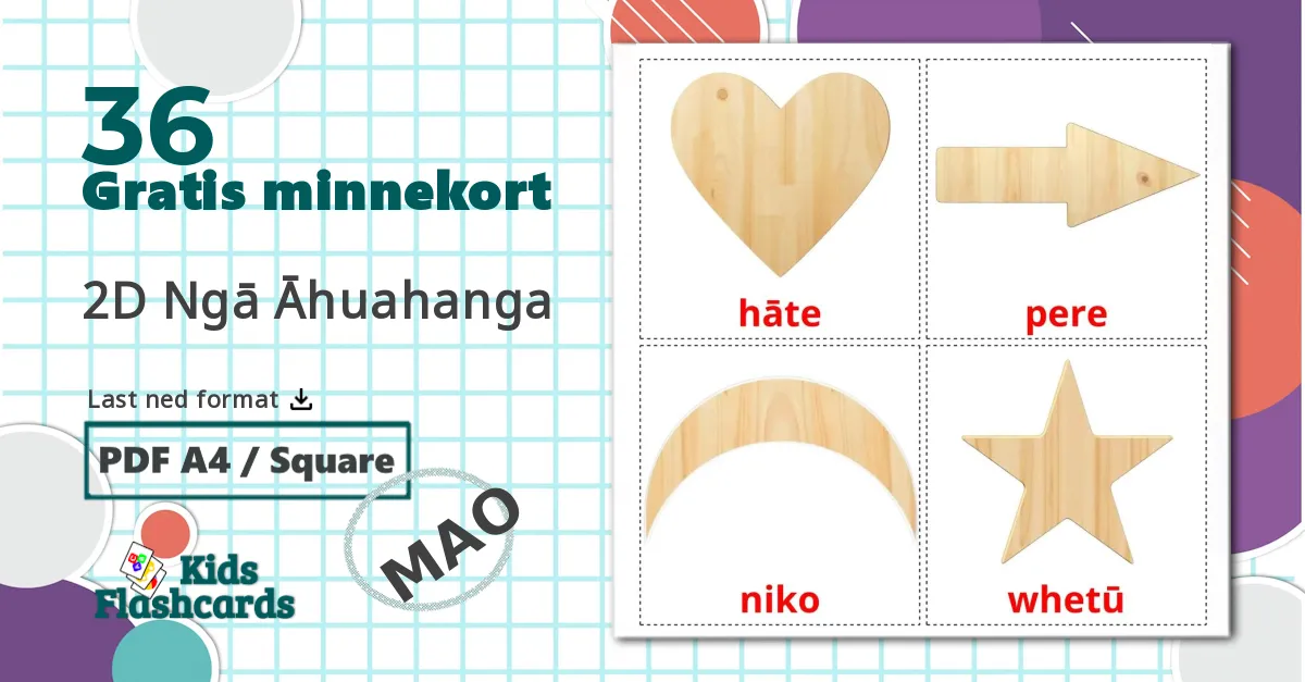 36 2D Ngā Āhuahanga bildekort