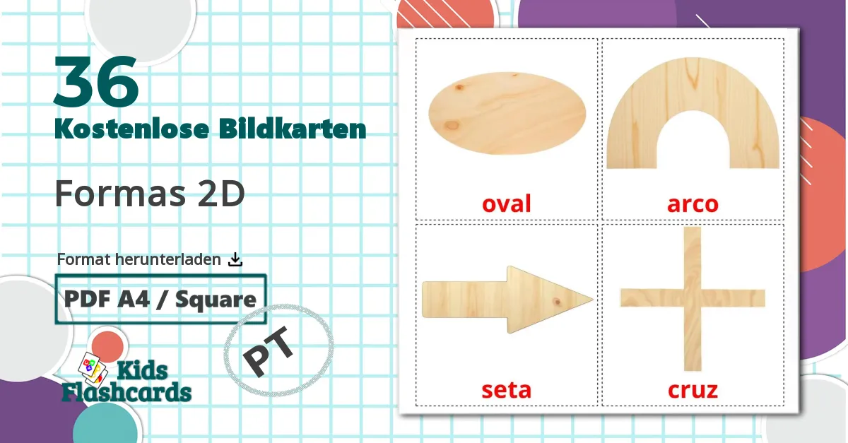 36 Bildkarten für Form 2d