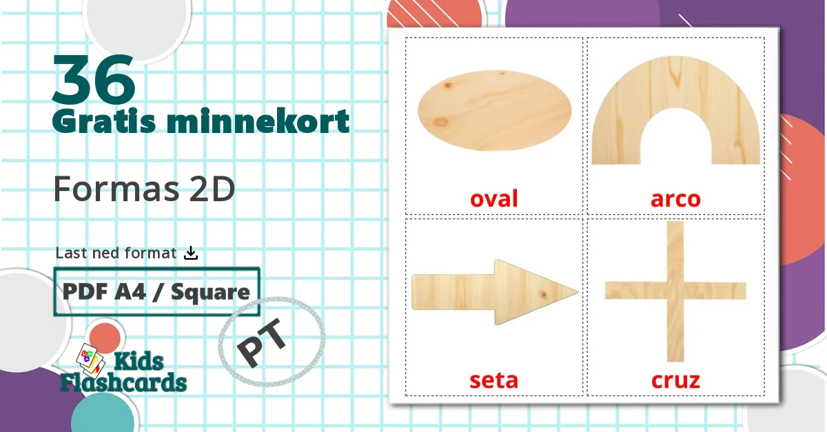 36 Formas 2D bildekort