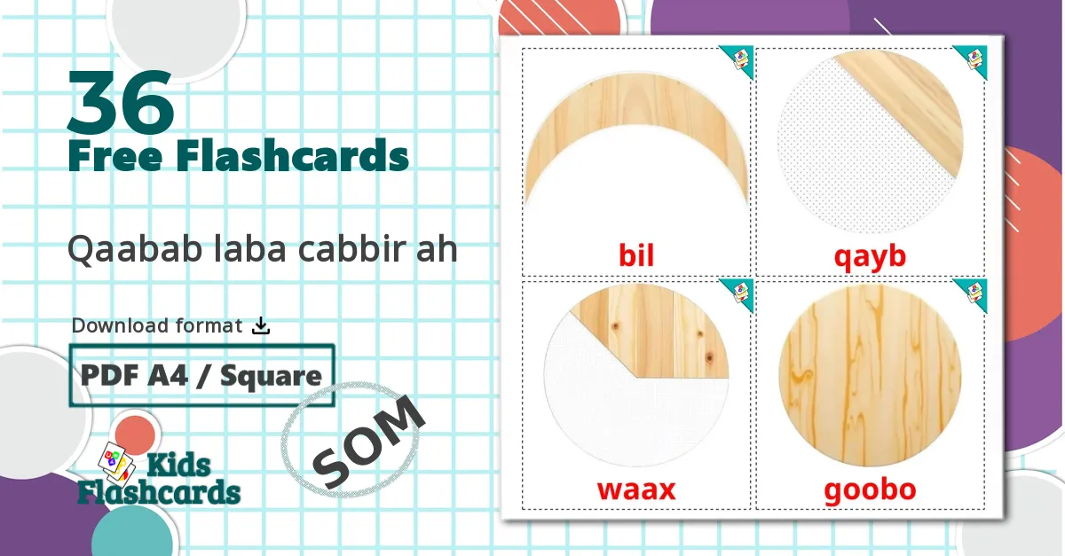 36 2D Shapes flashcards