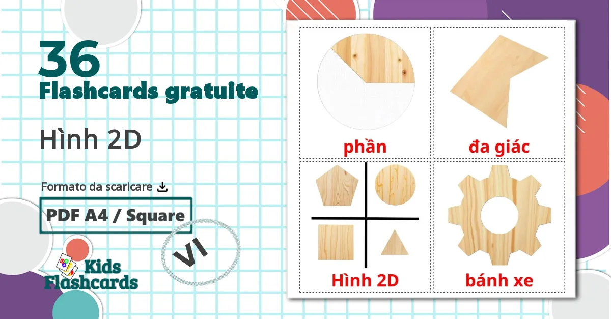 36 flashcards di Hình 2D