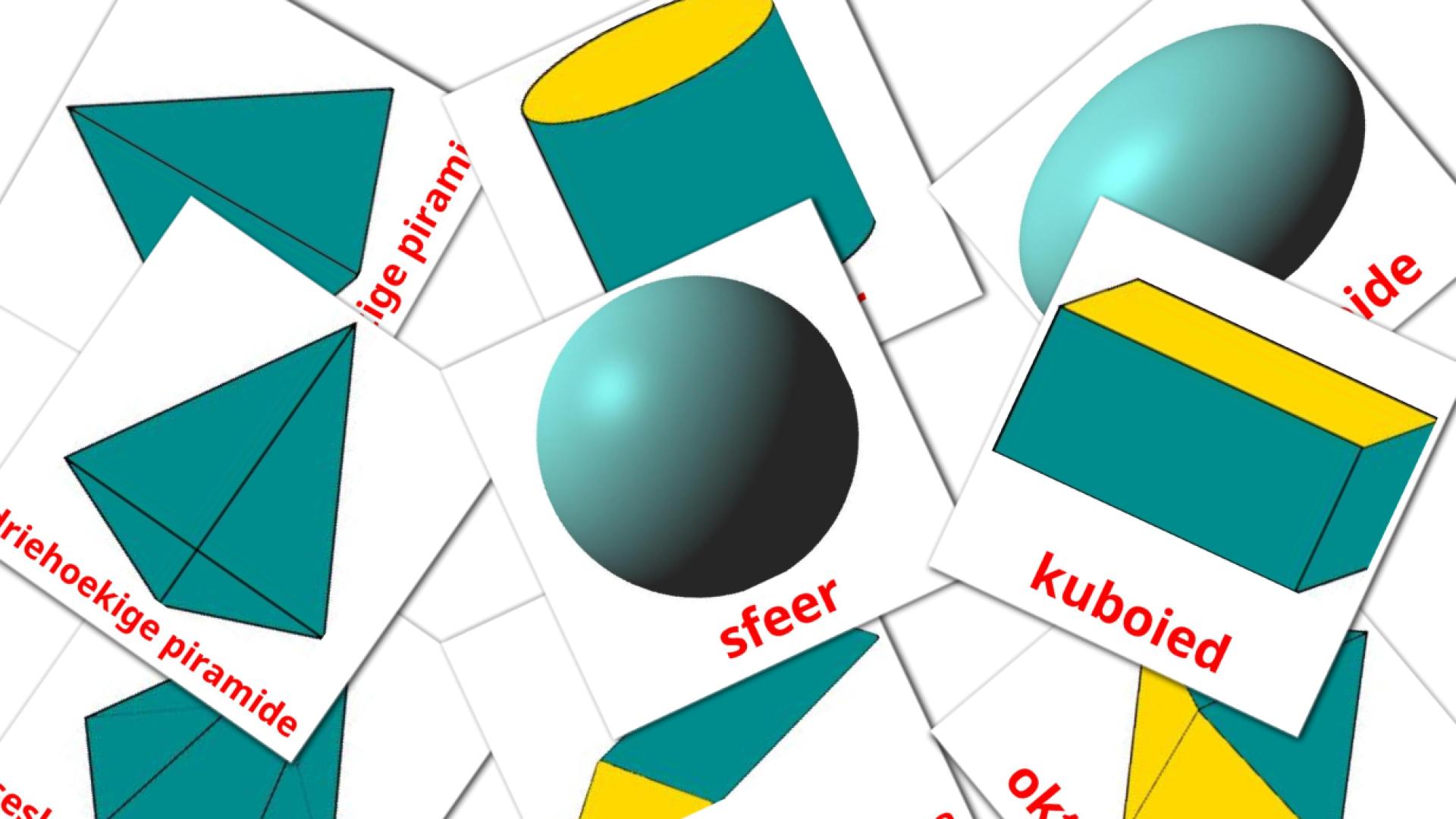 3D Shapes - afrikaans vocabulary cards