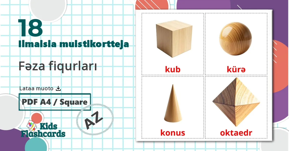 3D-muodot - azerbaijani sanastokortit