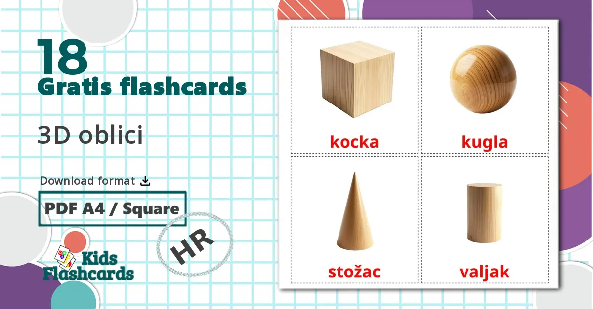 18 3D oblici lasten kuvakortit