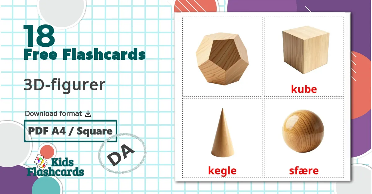 18 3D Shapes flashcards