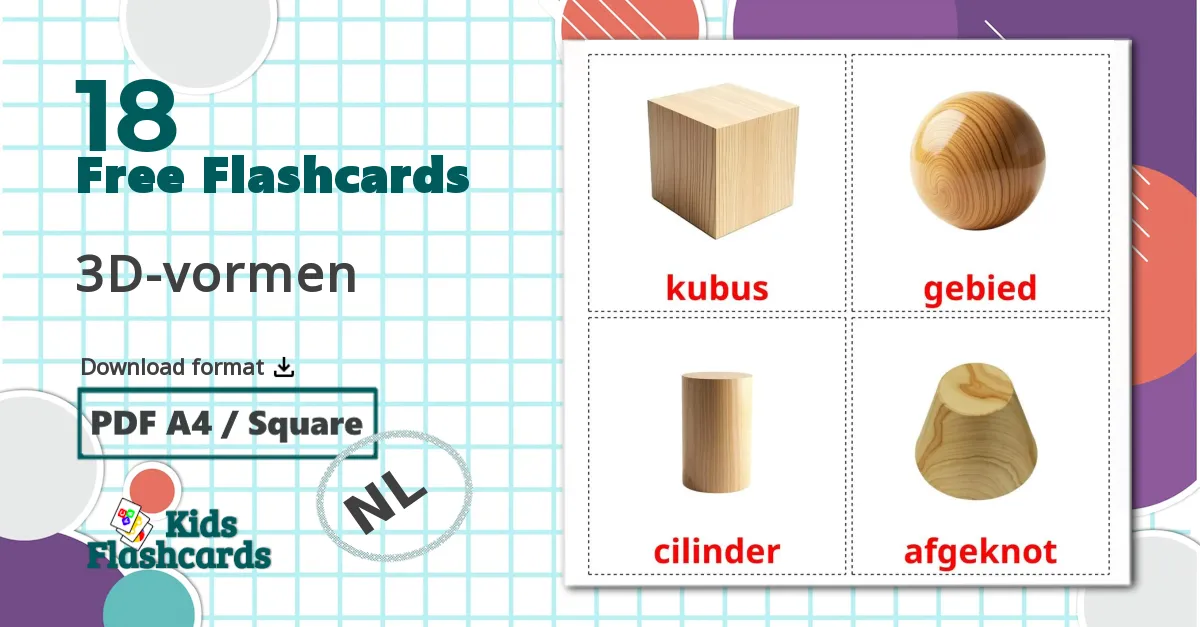 18 3D-vormen flashcards