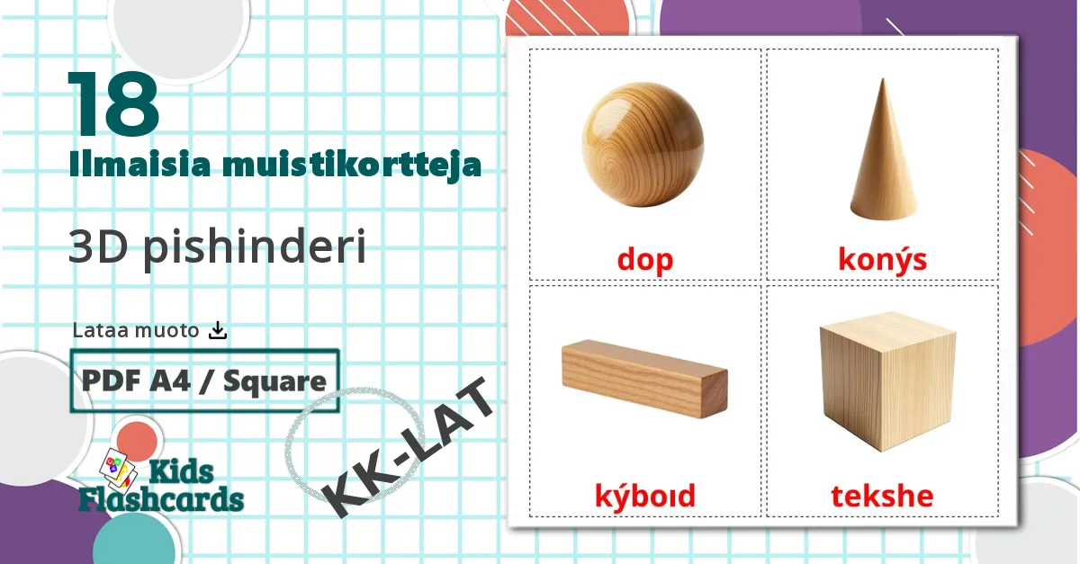 18 3D pіshіnderі lasten kuvakortit