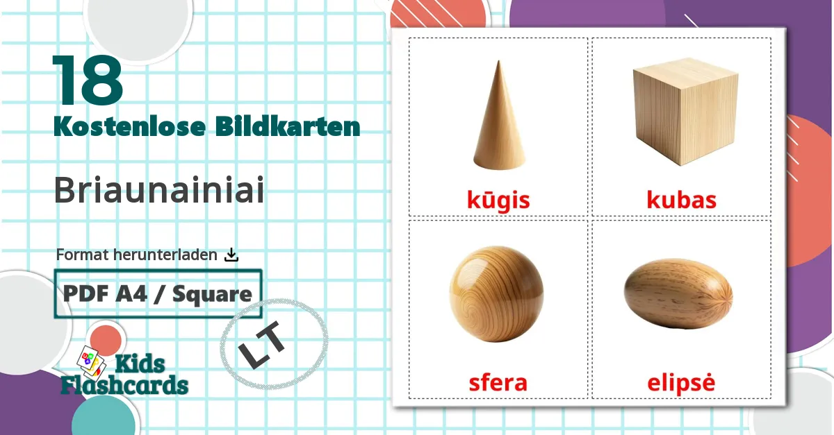 18 Bildkarten für Briaunainiai