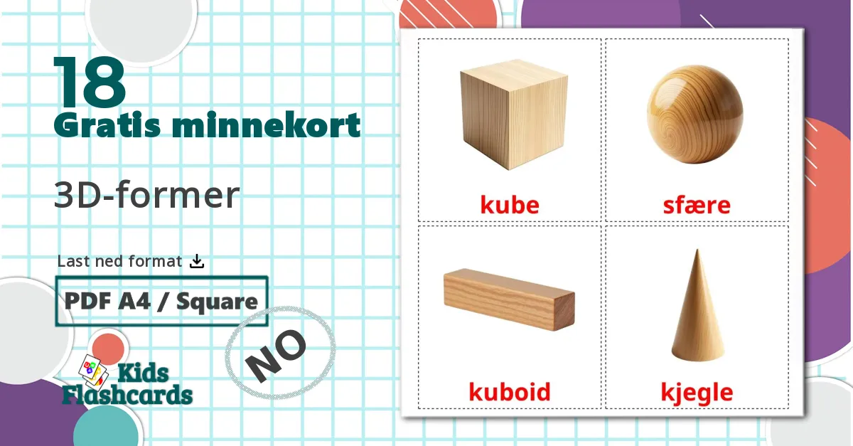 18 3D-former bildekort