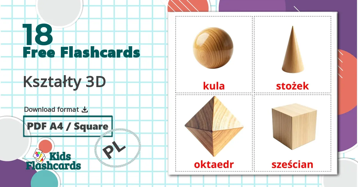 18 Kształty 3D flashcards