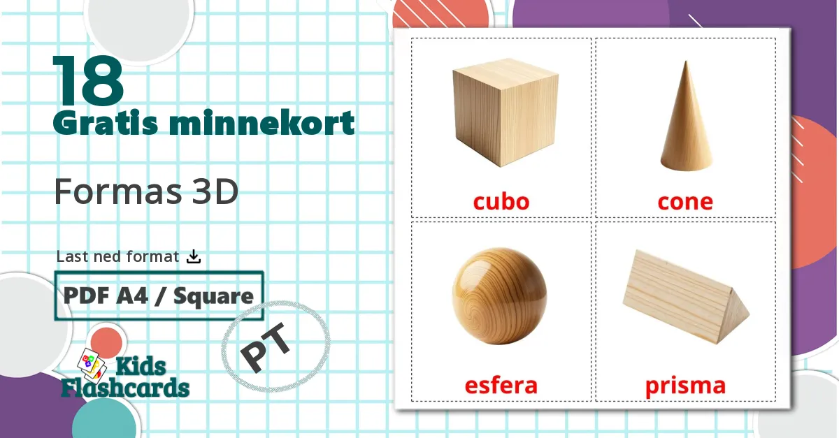 18 Formas 3D bildekort