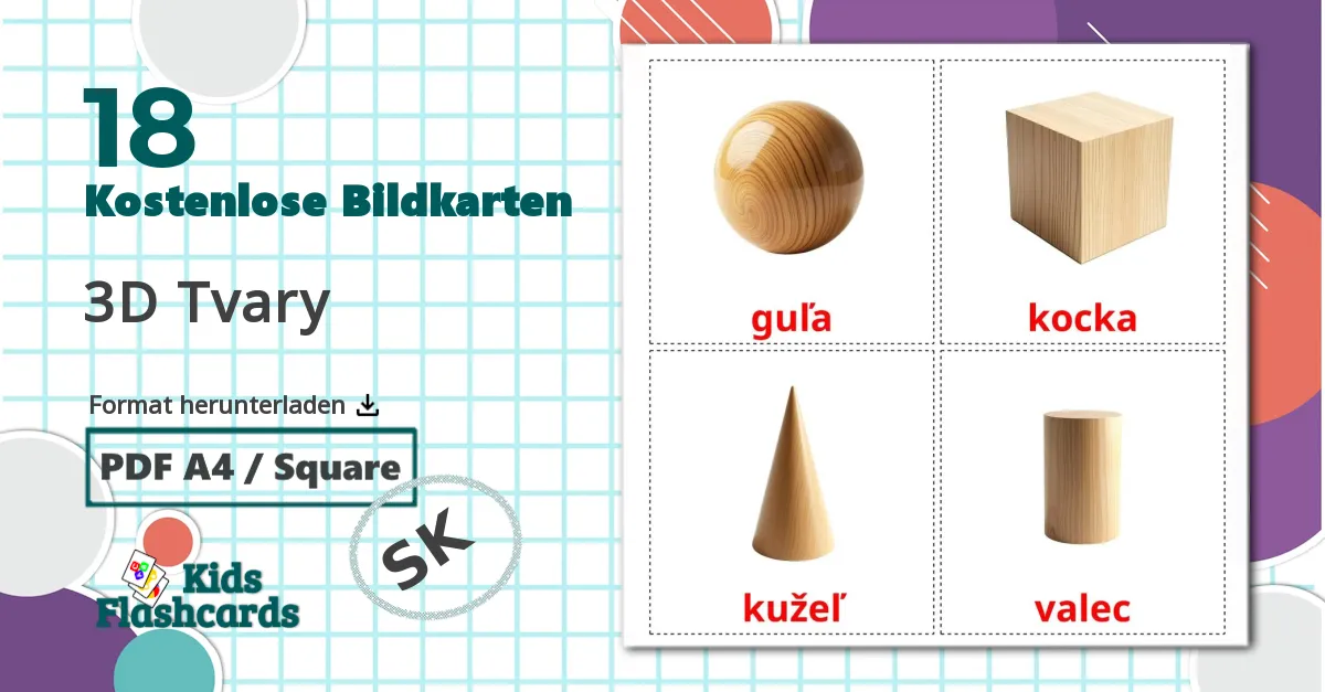 18 Bildkarten für Formen 3D