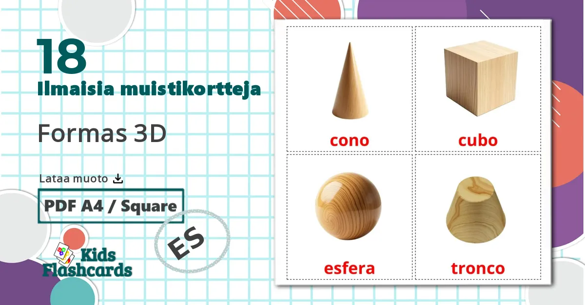 18 Formas 3D lasten kuvakortit