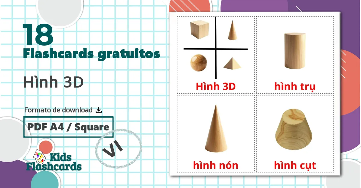 18 Flashcards de Formas 3D