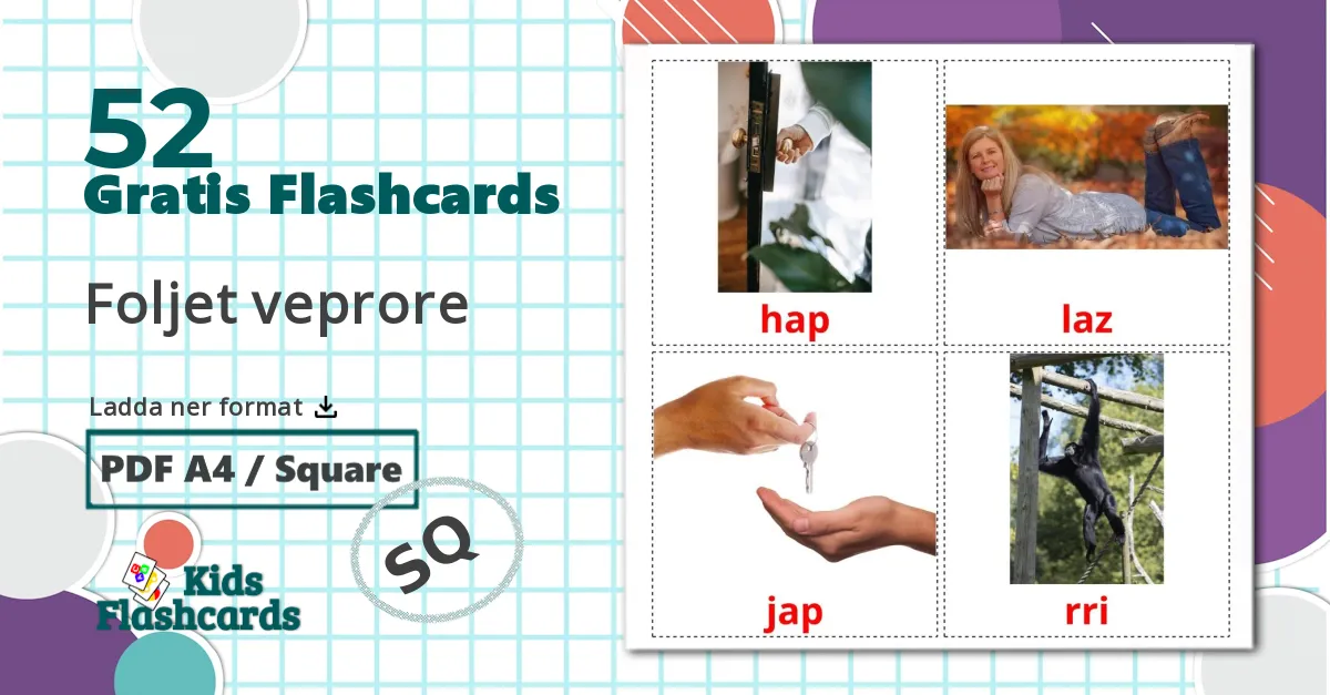 Handlings verb - albanska ordförrådskort