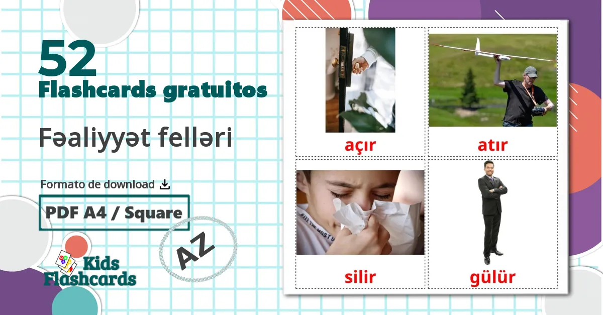 52 Flashcards de Fəaliyyət felləri