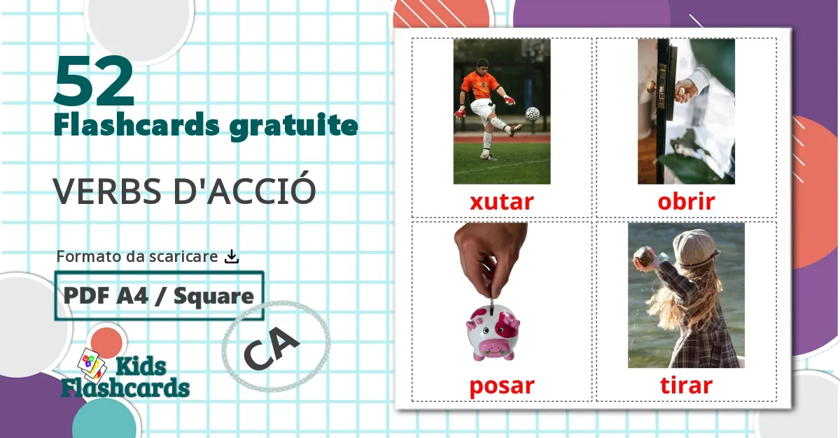 52 flashcards di Verbi d'azione