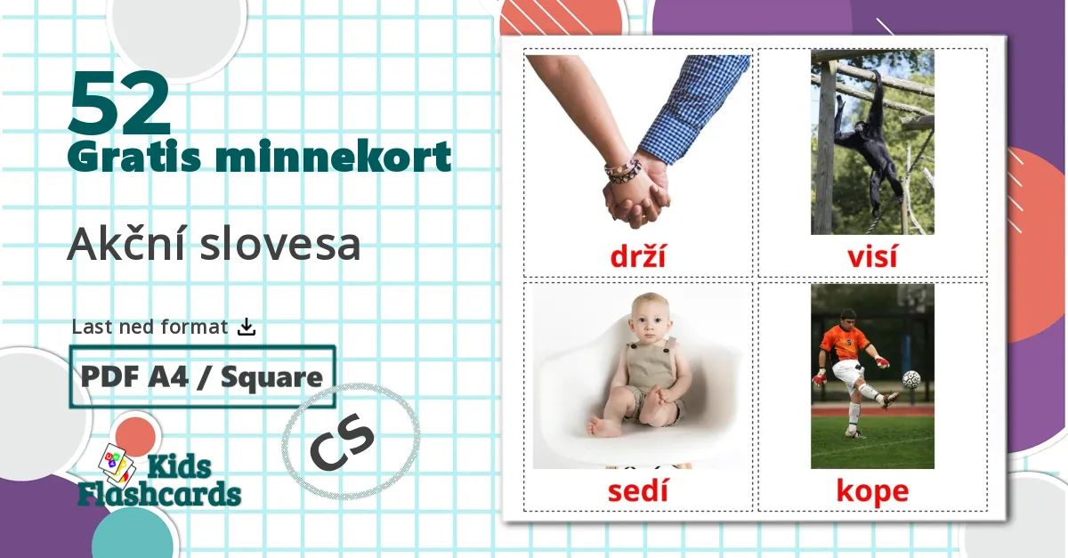 52 Akční slovesa bildekort