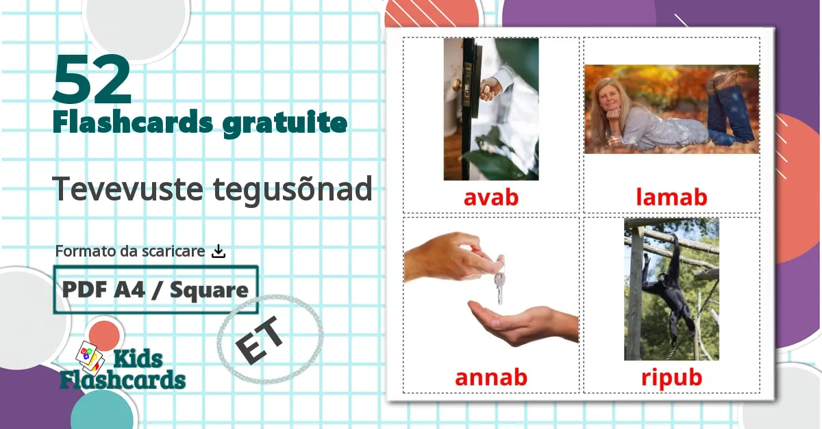 52 flashcards di Tevevuste tegusõnad