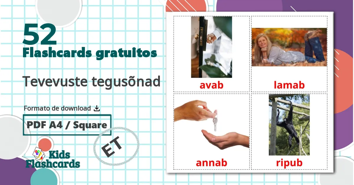 52 Flashcards de Tevevuste tegusõnad