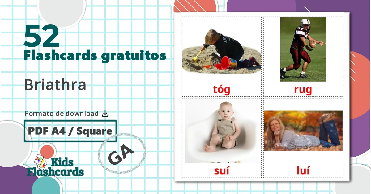 52 Flashcards de Verbos de Ação