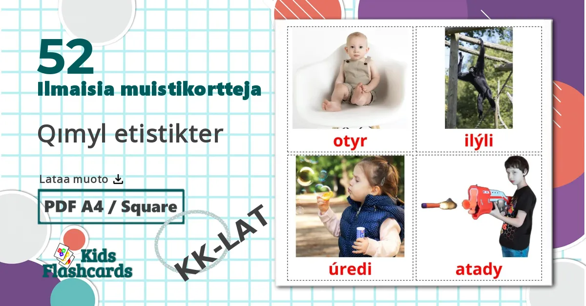 52 Qımyl etіstіkter lasten kuvakortit