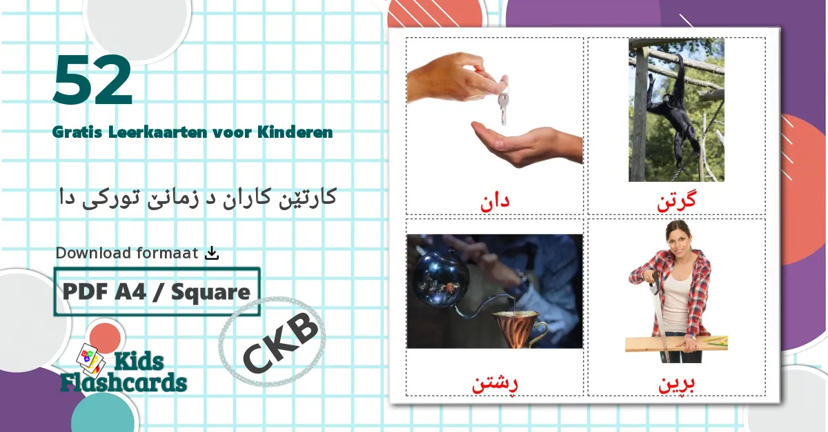 52 Werkwoorden Leerkaarten voor kinderen