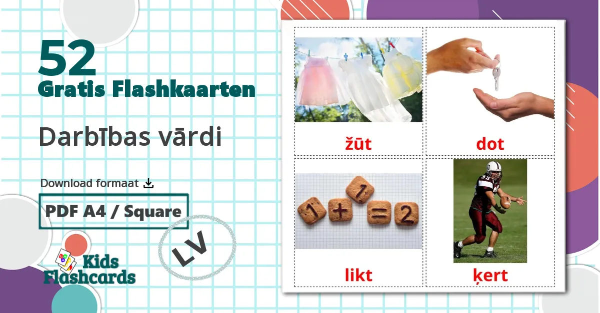 52 Darbības vārdi flashcards