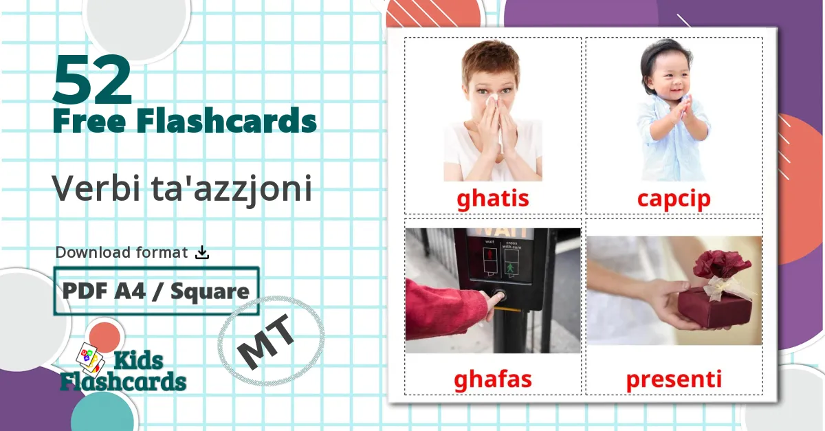 52 Action verbs flashcards