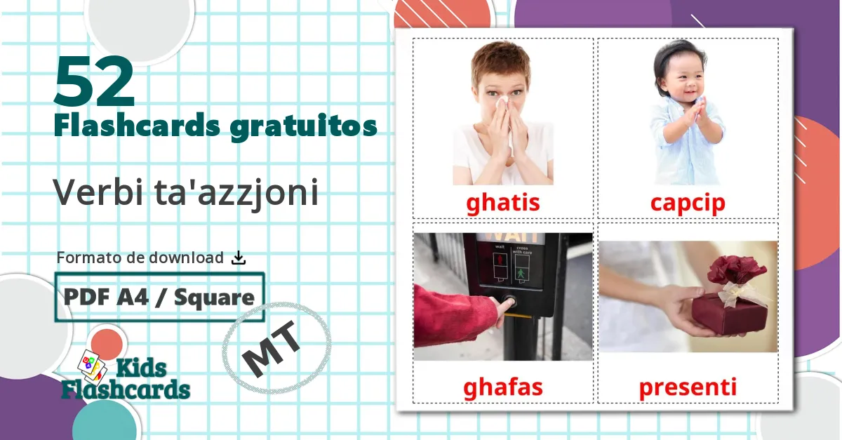 52 Flashcards de Verbos de acción