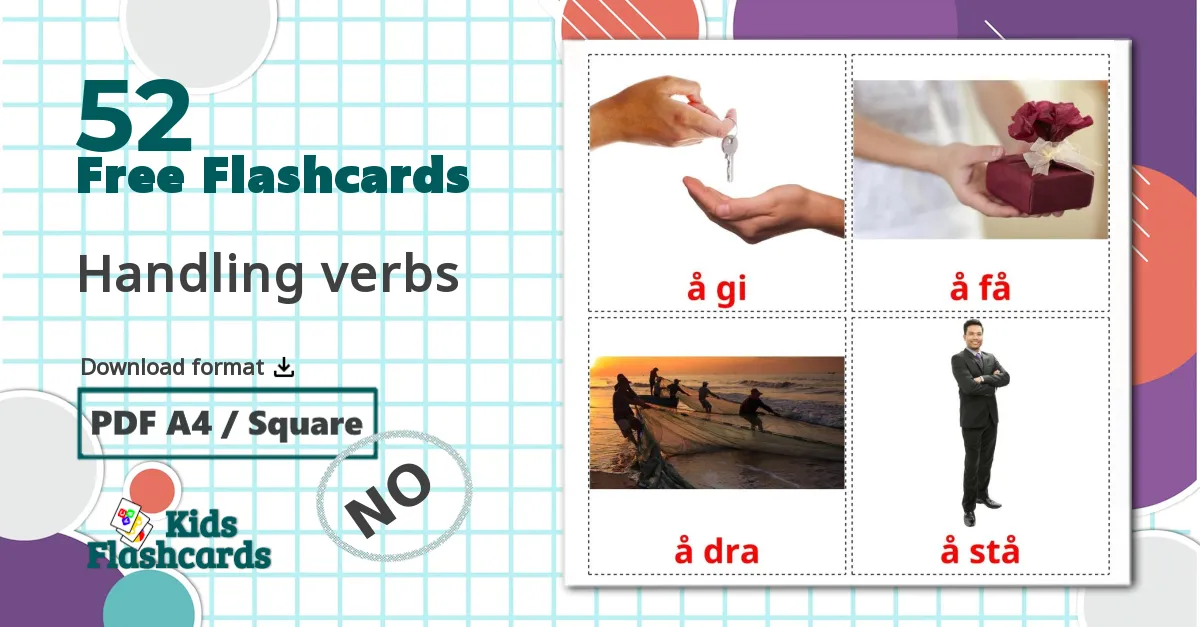 52 Handling verbs flashcards