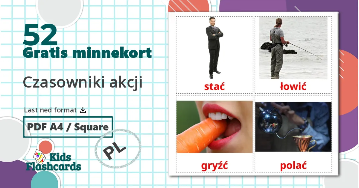 52 Czasowniki akcji bildekort