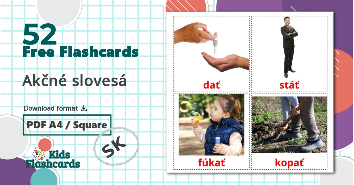 52 Akčné slovesá flashcards