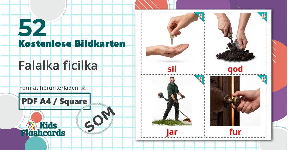 52 Bildkarten für Aktionsverben