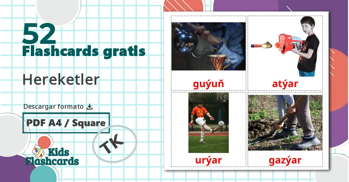 52 tarjetas didacticas de Verbos de acción