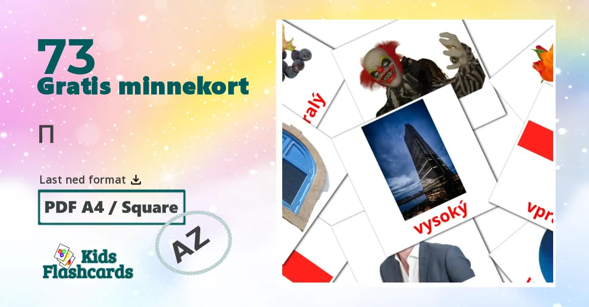 Adjektiver bildekort