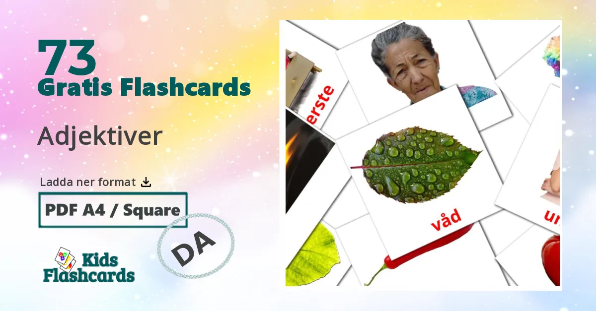 Adjektiver dansk ordkort